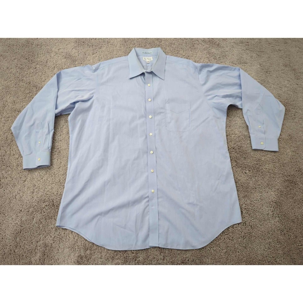 Vintage Paul Fredrick Button Up Shirt Mens 18.5 Easy Care Preppy Casual‎